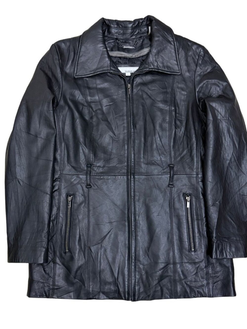 Wilsons Leather Black Coat Winter Insulated Business Casual Jacket Womens Large